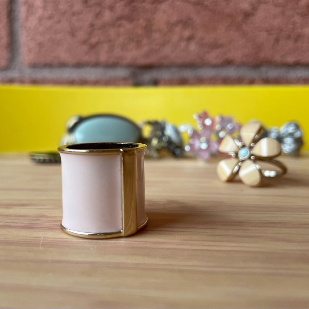 Pink beige statement ring